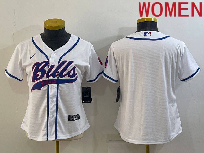 Women Buffalo Bills Blank White 2022 Nike Co branded NFL Jersey